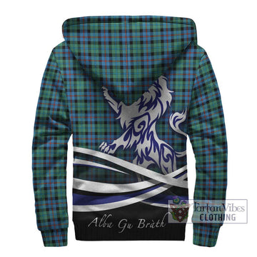 Campbell of Cawdor Ancient Tartan Sherpa Hoodie with Alba Gu Brath Regal Lion Emblem