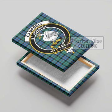 Campbell of Cawdor Ancient Tartan Canvas Print Wall Art with Family Crest