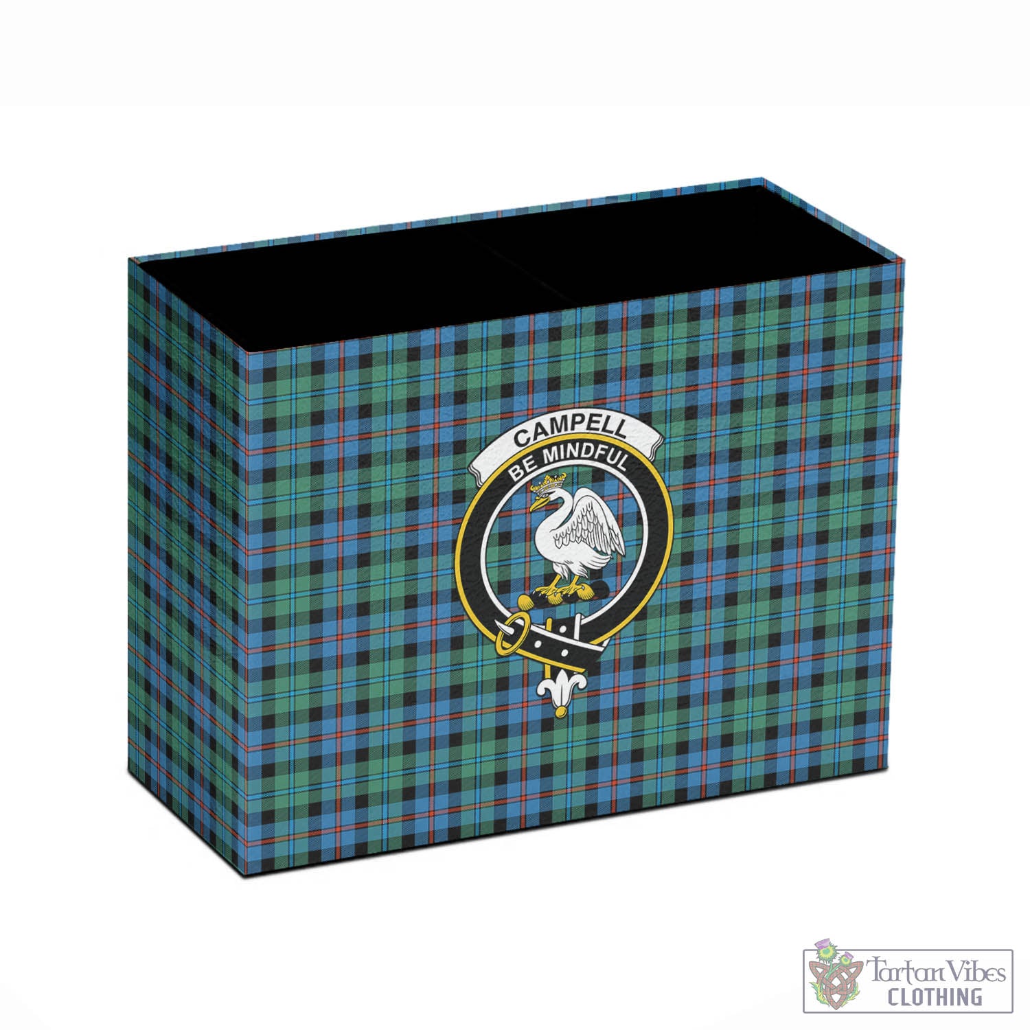 Tartan Vibes Clothing Campbell of Cawdor Ancient Tartan Pen Holder with Family Crest