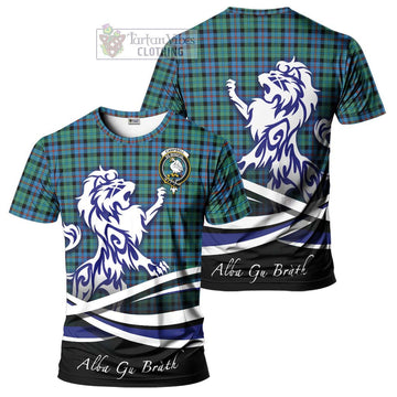 Campbell of Cawdor Ancient Tartan Cotton T-shirt with Alba Gu Brath Regal Lion Emblem