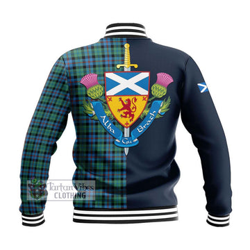 Campbell of Cawdor Ancient Tartan Baseball Jacket Alba with Scottish Lion Royal Arm Half Style