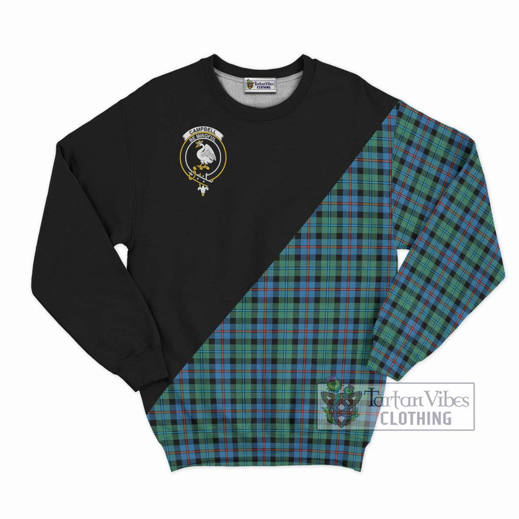 Campbell of Cawdor Ancient Tartan Sweatshirt with Family Crest and Military Logo Style - Tartanvibesclothing Shop