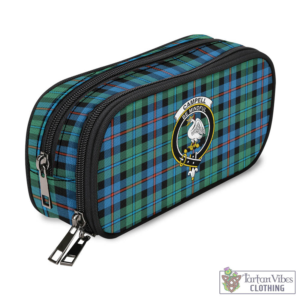 Tartan Vibes Clothing Campbell of Cawdor Ancient Tartan Pen and Pencil Case with Family Crest