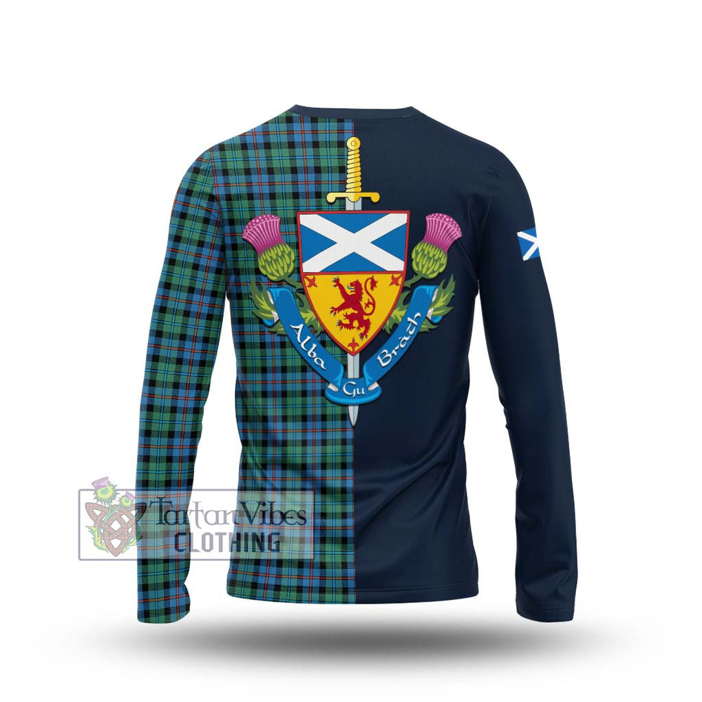 Tartan Vibes Clothing Campbell of Cawdor Ancient Tartan Long Sleeve T-Shirt with Scottish Lion Royal Arm Half Style