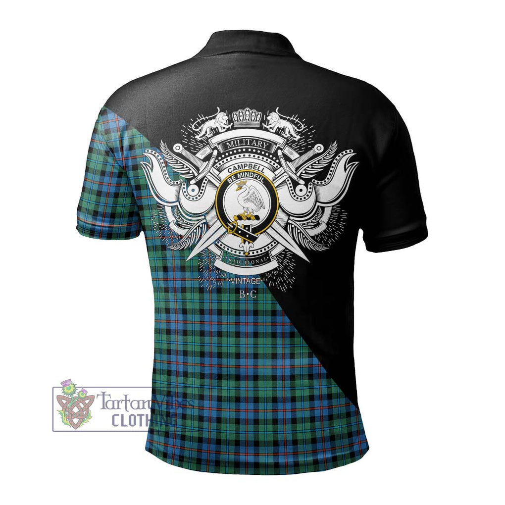 Campbell of Cawdor Ancient Tartan Polo Shirt with Family Crest and Military Logo Style - Tartanvibesclothing Shop