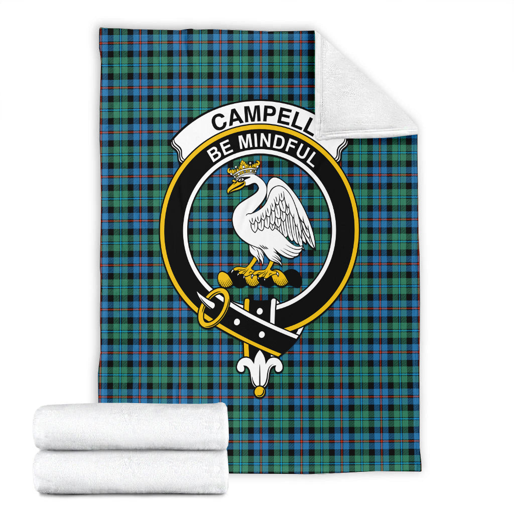 Campbell of Cawdor Ancient Tartan Blanket with Family Crest - Tartan Vibes Clothing