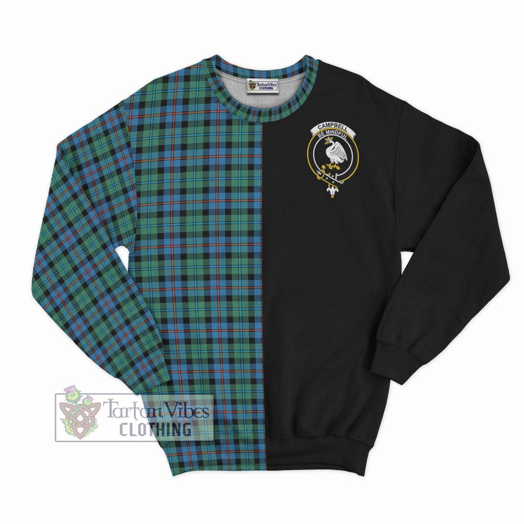 Campbell of Cawdor Ancient Tartan Sweatshirt with Family Crest and Half Of Me Style - Tartanvibesclothing Shop