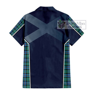 Campbell of Cawdor Ancient Tartan Short Sleeve Button Shirt with Family Crest and Lion Rampant Vibes Sport Style