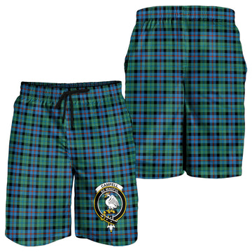 Campbell of Cawdor Ancient Tartan Mens Shorts with Family Crest