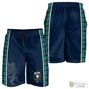 Campbell of Cawdor Ancient Tartan Men's Shorts with Family Crest and Lion Rampant Vibes Sport Style