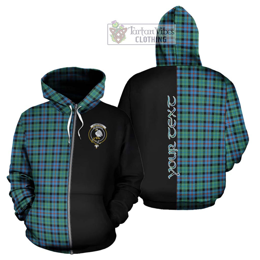 Campbell of Cawdor Ancient Tartan Hoodie with Family Crest and Half Of Me Style - Tartanvibesclothing Shop