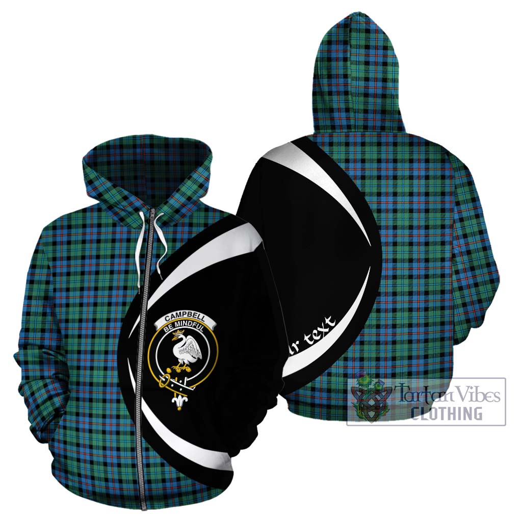 Tartan Vibes Clothing Campbell of Cawdor Ancient Tartan Hoodie with Family Crest Circle Style