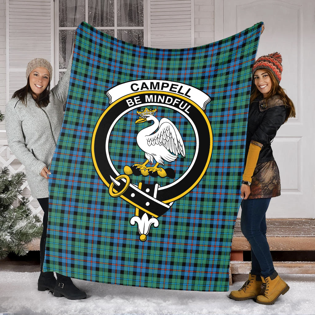 Campbell of Cawdor Ancient Tartan Blanket with Family Crest - Tartan Vibes Clothing