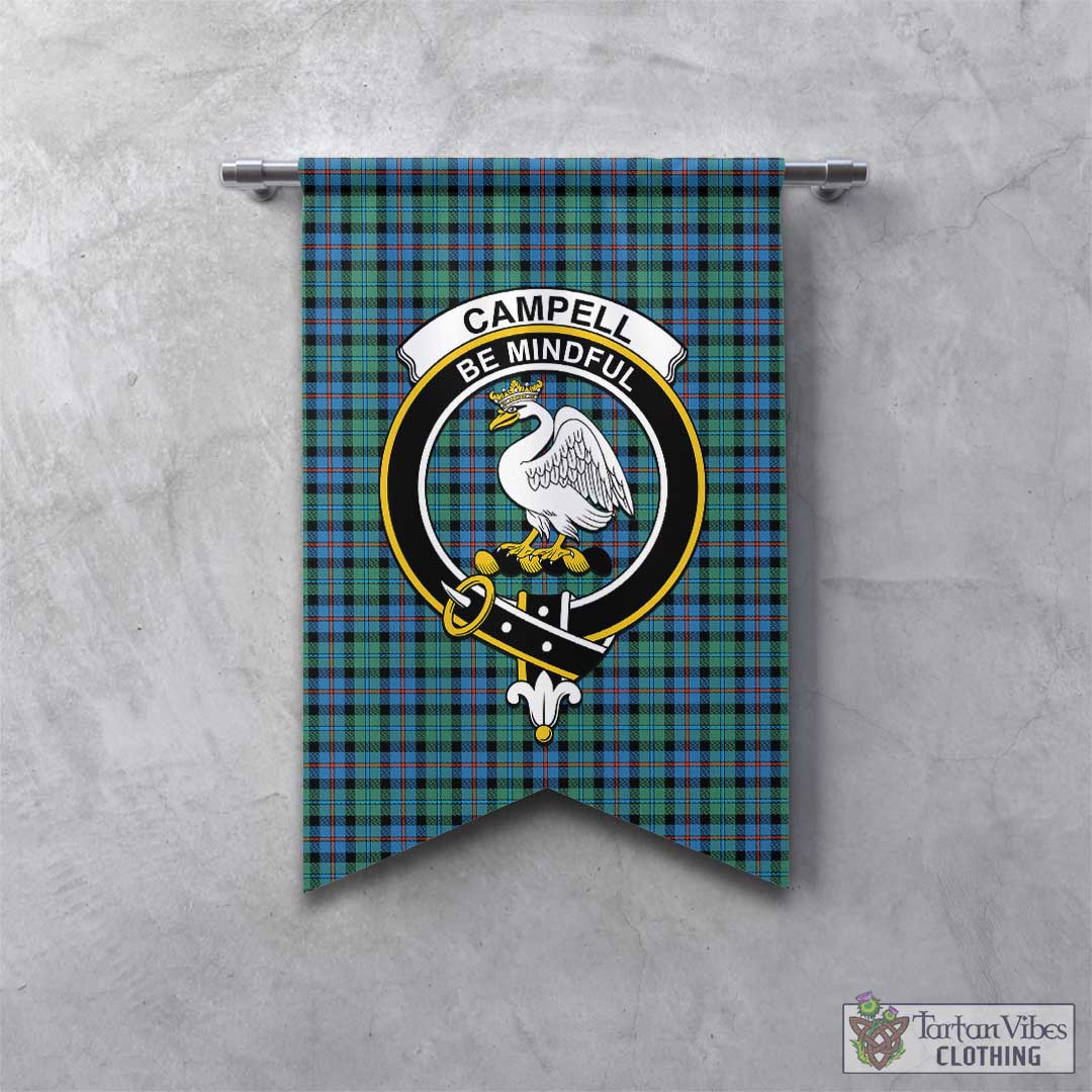 Tartan Vibes Clothing Campbell of Cawdor Ancient Tartan Gonfalon, Tartan Banner with Family Crest