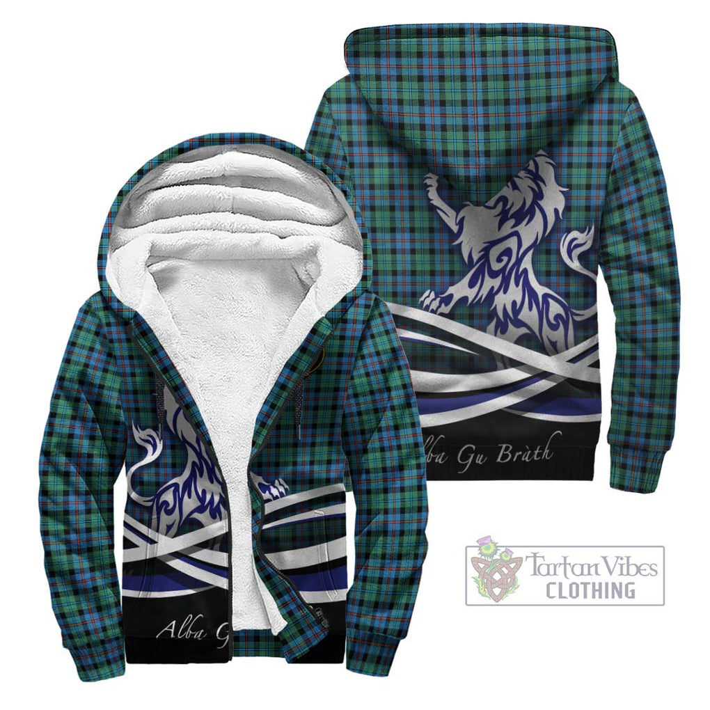 Campbell of Cawdor Ancient Tartan Sherpa Hoodie with Alba Gu Brath Regal Lion Emblem Unisex - Tartanvibesclothing Shop