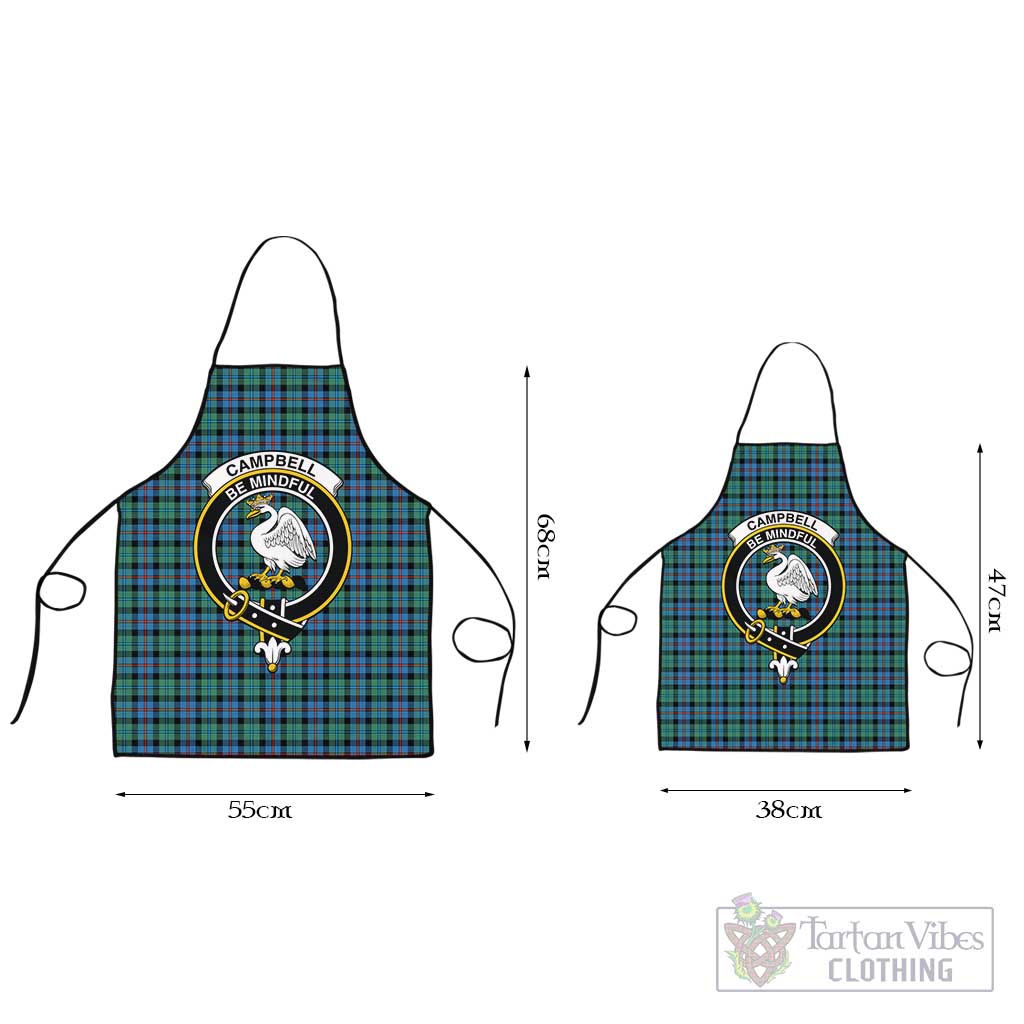 Campbell of Cawdor Ancient Tartan Apron with Family Crest Black L 55x68 cm - Tartan Vibes Clothing