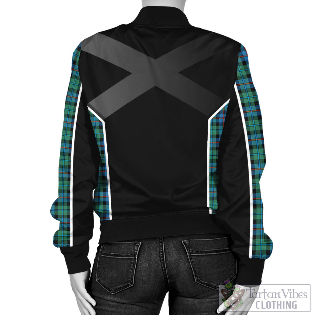 Tartan Vibes Clothing Campbell of Cawdor Ancient Tartan Bomber Jacket with Family Crest and Scottish Thistle Vibes Sport Style