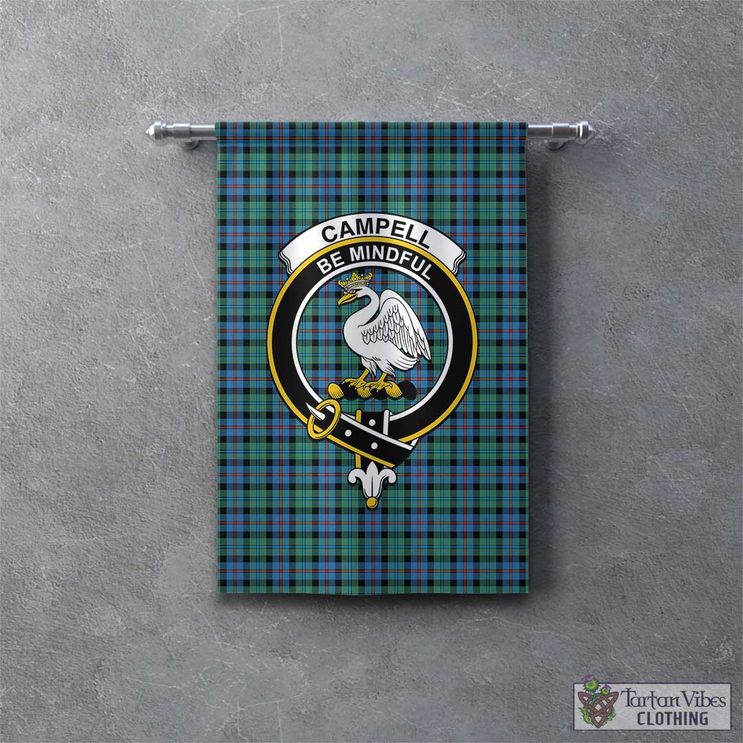 Tartan Vibes Clothing Campbell of Cawdor Ancient Tartan Gonfalon, Tartan Banner with Family Crest