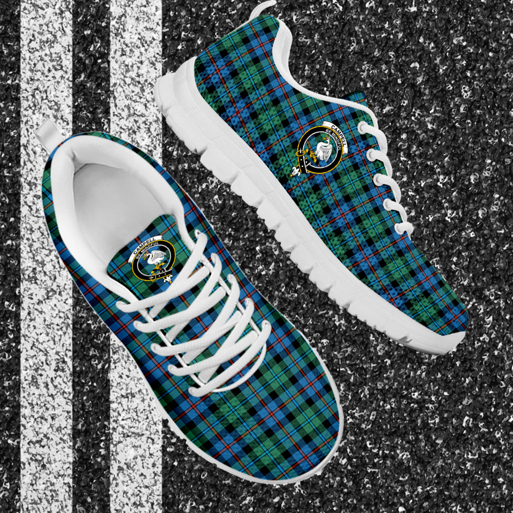 Campbell of Cawdor Ancient Tartan Sneakers with Family Crest - Tartan Vibes Clothing