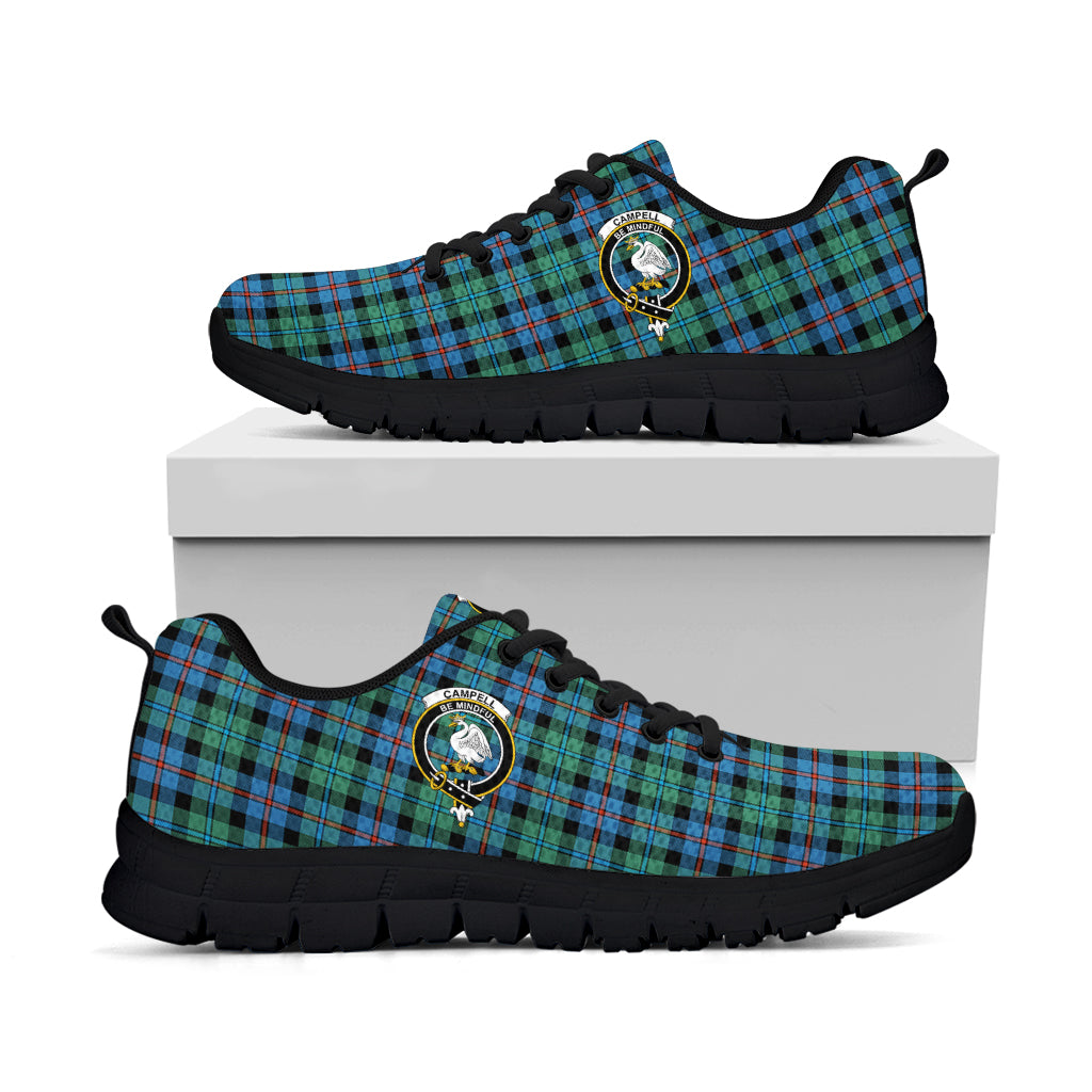 Campbell of Cawdor Ancient Tartan Sneakers with Family Crest - Tartan Vibes Clothing