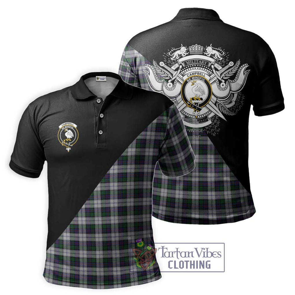 Campbell of Cawdor Dress Tartan Polo Shirt with Family Crest and Military Logo Style Kid - Tartanvibesclothing Shop