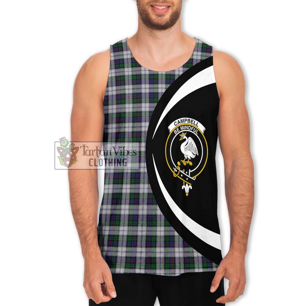 Campbell of Cawdor Dress Tartan Men's Tank Top with Family Crest Circle Style Men - Tartan Vibes Clothing