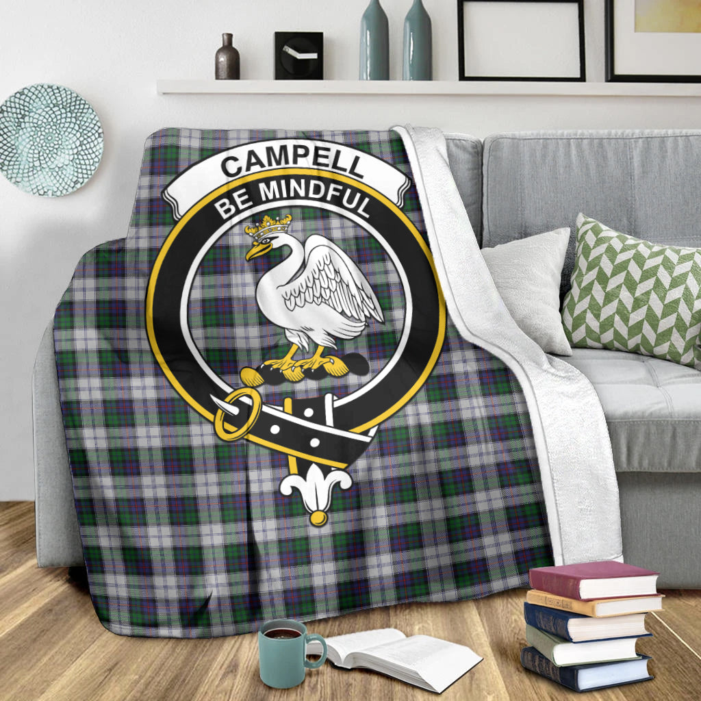 Campbell of Cawdor Dress Tartan Blanket with Family Crest X-Large 59 x 79 inches 150 x 200 cm - Tartan Vibes Clothing