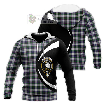 Campbell of Cawdor Dress Tartan Knitted Hoodie with Family Crest Circle Style