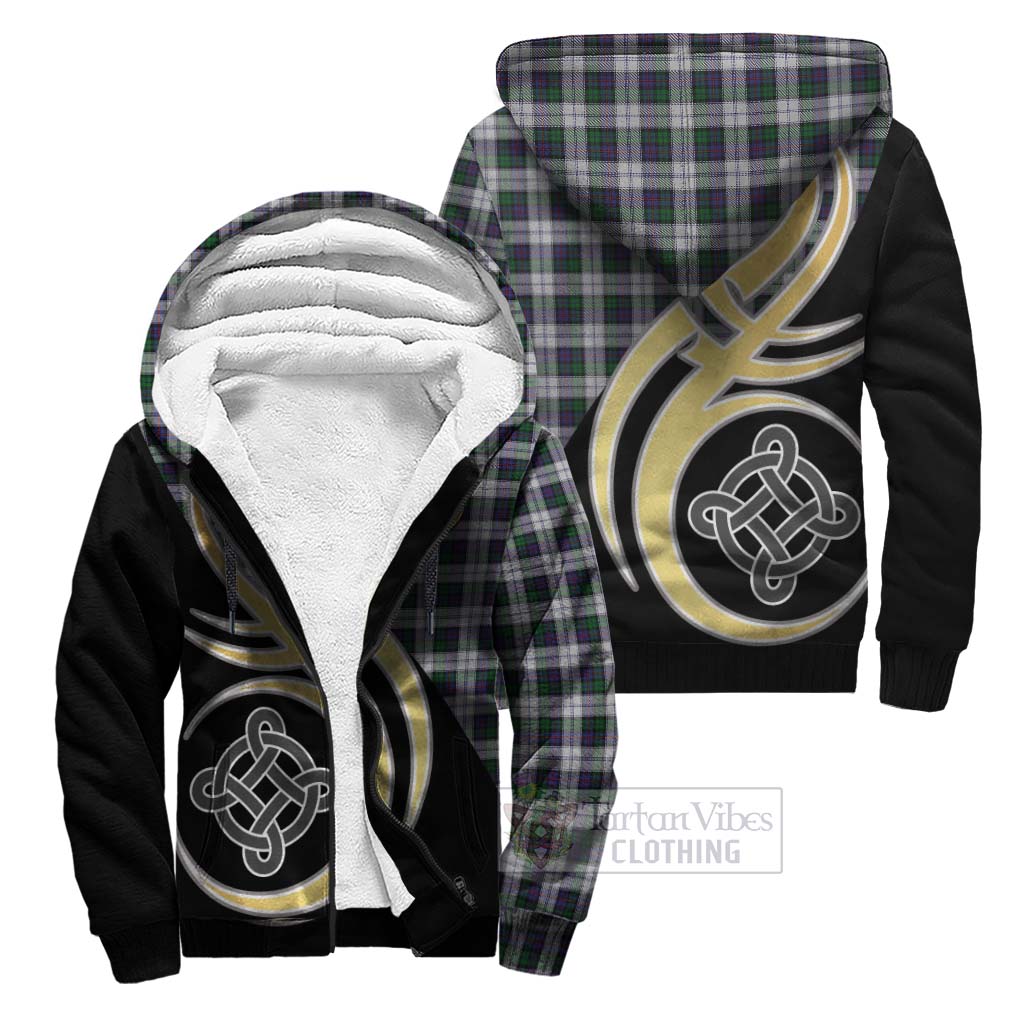 Campbell of Cawdor Dress Tartan Sherpa Hoodie with Family Crest and Celtic Symbol Style Unisex S - Tartan Vibes Clothing