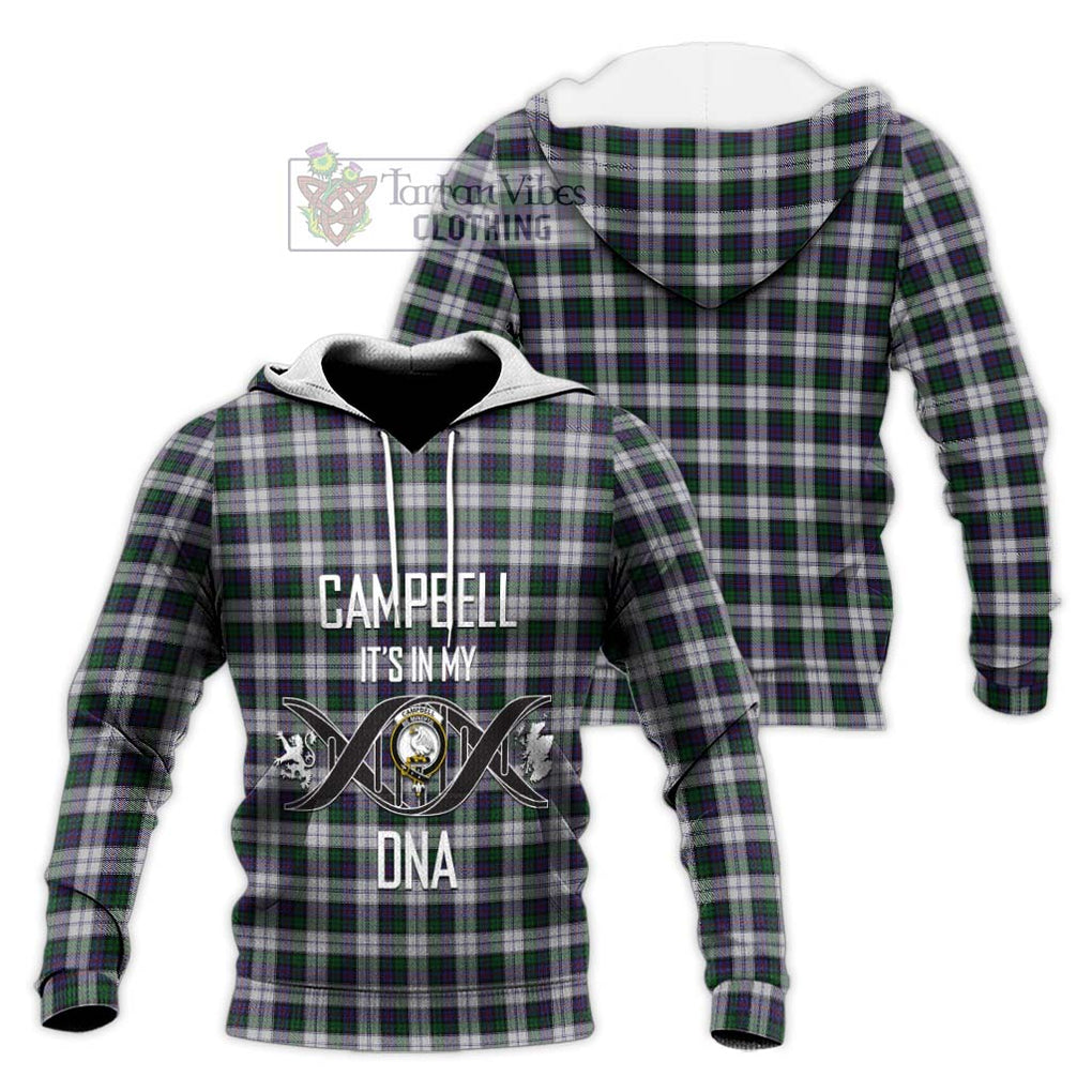 Campbell of Cawdor Dress Tartan Knitted Hoodie with Family Crest DNA In Me Style Unisex Knitted Pullover Hoodie - Tartanvibesclothing Shop