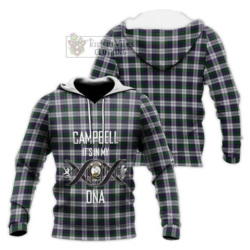 Campbell of Cawdor Dress Tartan Knitted Hoodie with Family Crest DNA In Me Style