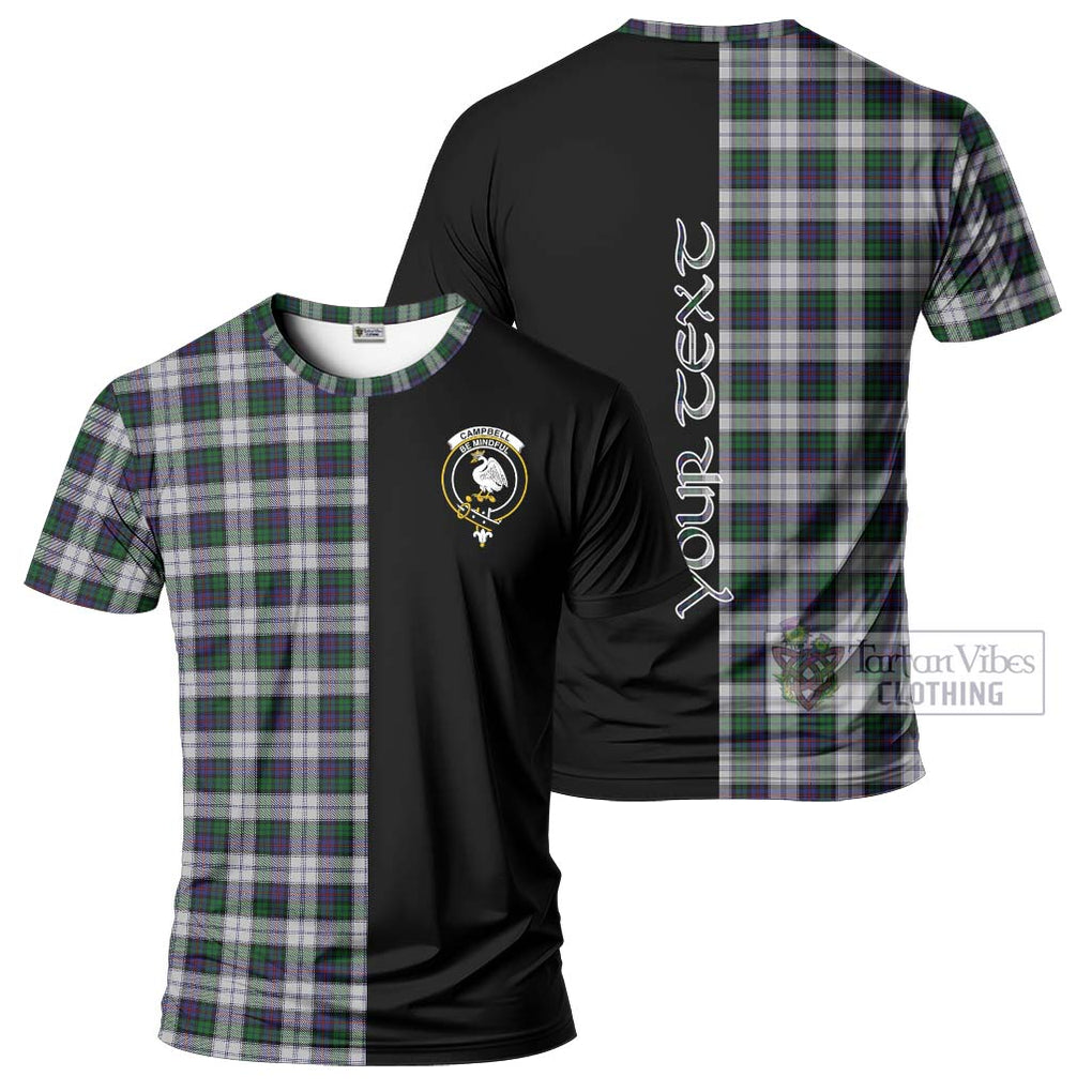 Campbell of Cawdor Dress Tartan T-Shirt with Family Crest and Half Of Me Style Kid's Shirt - Tartanvibesclothing Shop