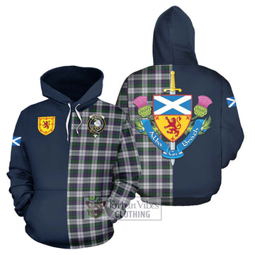 Campbell of Cawdor Dress Tartan Hoodie Alba with Scottish Lion Royal Arm Half Style