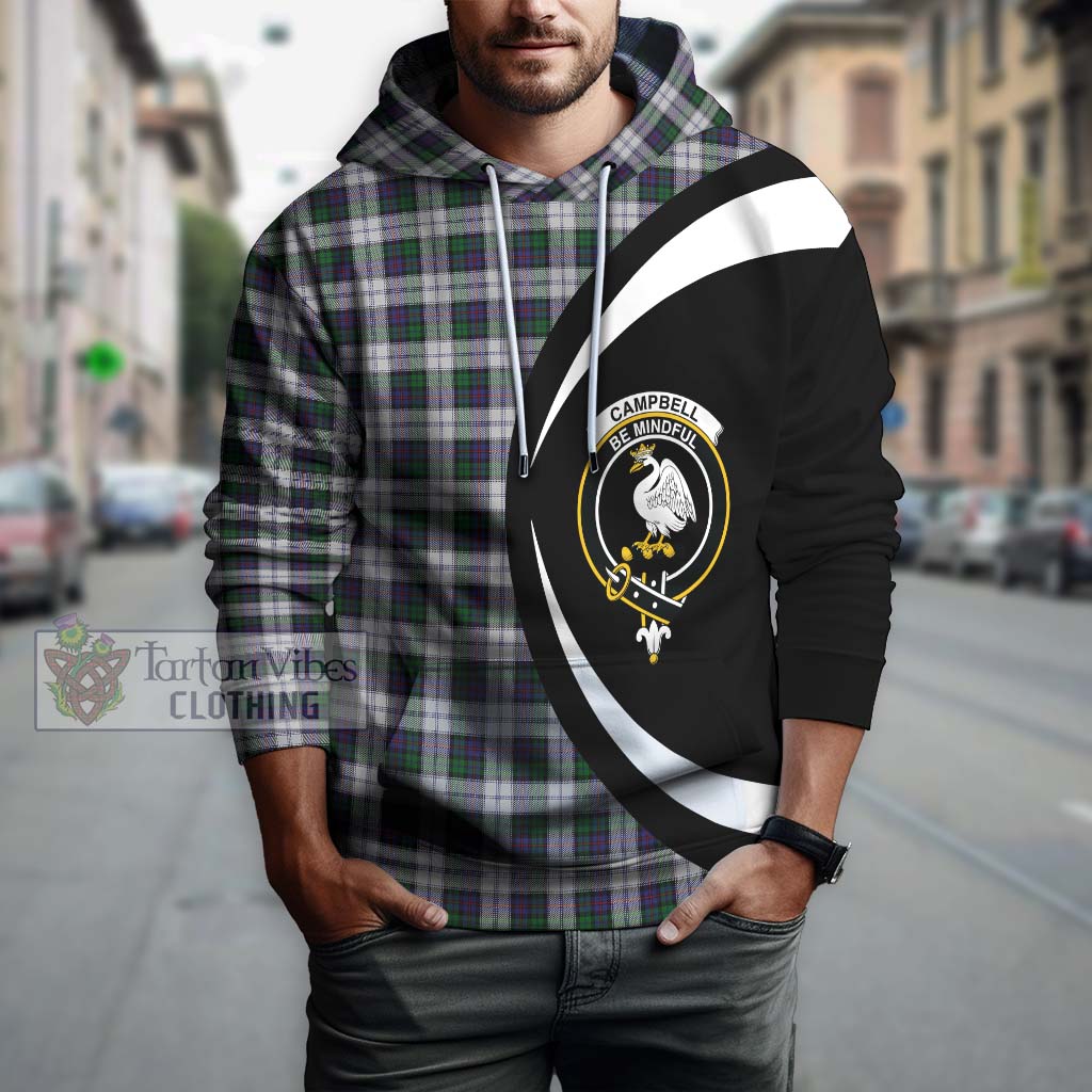 Tartan Vibes Clothing Campbell of Cawdor Dress Tartan Hoodie with Family Crest Circle Style