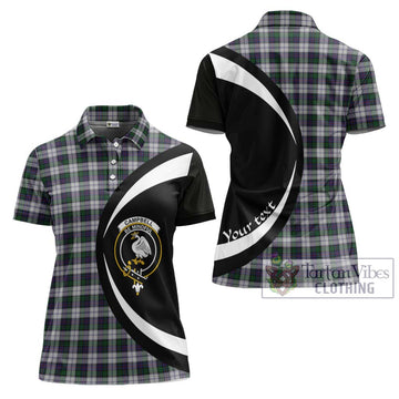 Campbell of Cawdor Dress Tartan Women's Polo Shirt with Family Crest Circle Style