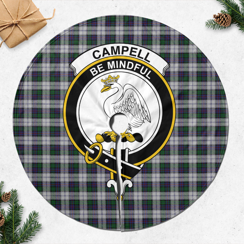 Campbell of Cawdor Dress Tartan Christmas Tree Skirt with Family Crest - Tartanvibesclothing