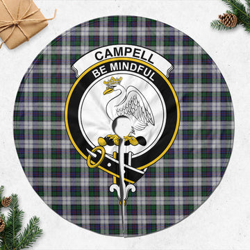 Campbell of Cawdor Dress Tartan Christmas Tree Skirt with Family Crest