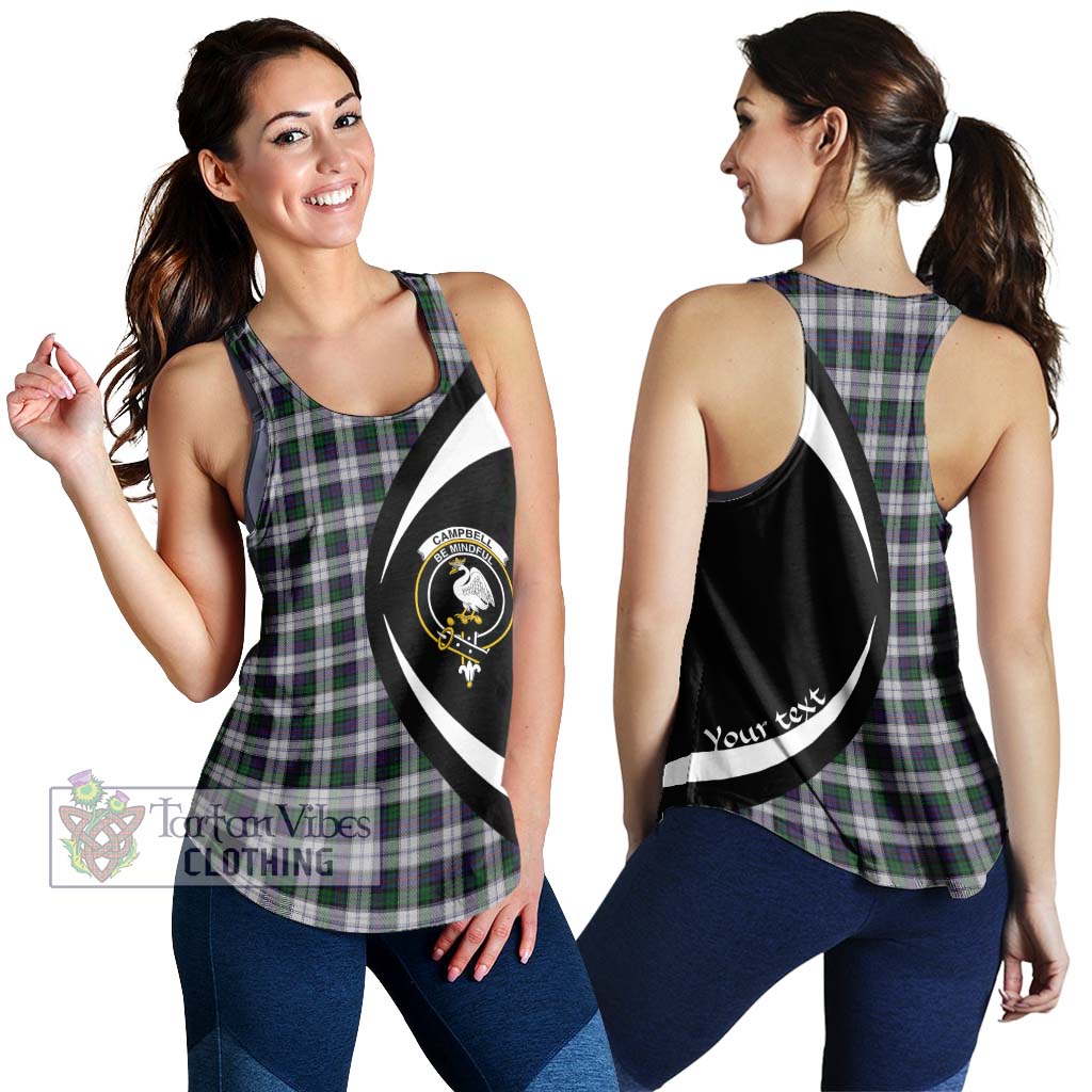 Campbell of Cawdor Dress Tartan Women's Racerback Tanks with Family Crest Circle Style 4XL - Tartan Vibes Clothing