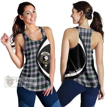 Campbell of Cawdor Dress Tartan Women's Racerback Tanks with Family Crest Circle Style