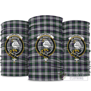 Campbell of Cawdor Dress Tartan Neck Gaiters, Tartan Bandanas, Tartan Head Band with Family Crest