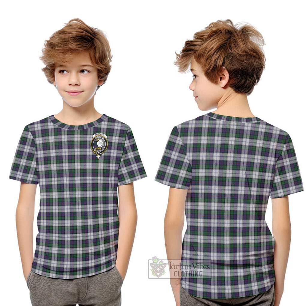 Campbell of Cawdor Dress Tartan Kid T-Shirt with Family Crest Youth XL Size14 - Tartanvibesclothing Shop