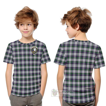 Campbell of Cawdor Dress Tartan Kid T-Shirt with Family Crest