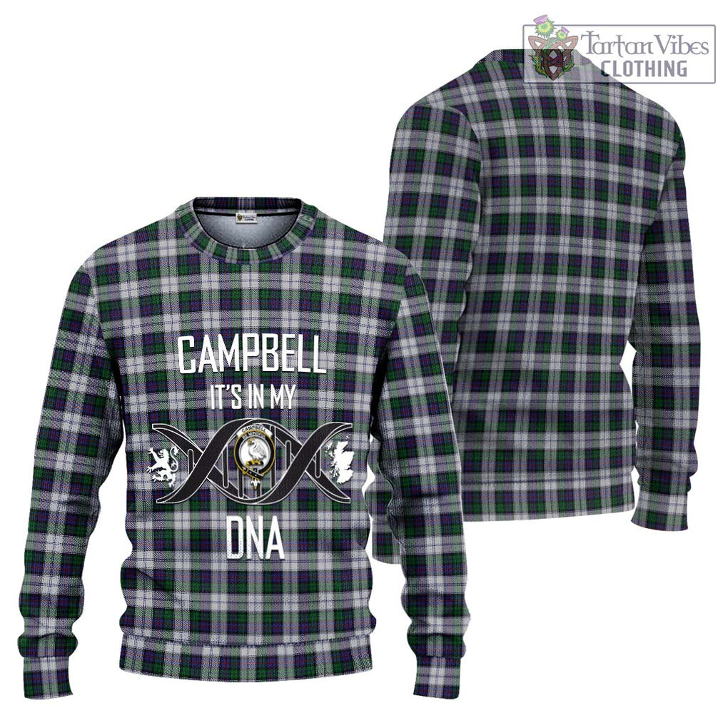 Campbell of Cawdor Dress Tartan Knitted Sweater with Family Crest DNA In Me Style Unisex - Tartanvibesclothing Shop