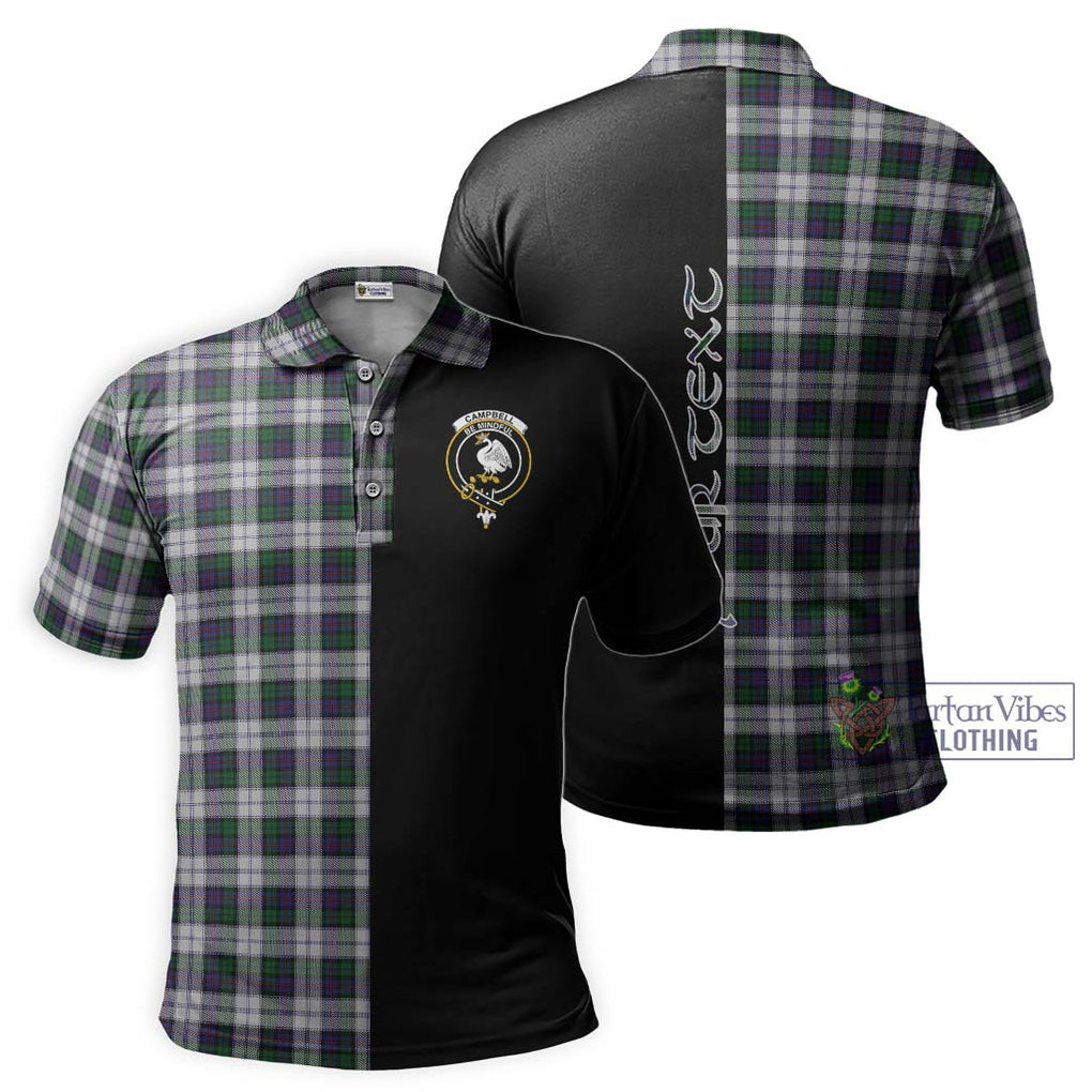 Campbell of Cawdor Dress Tartan Polo Shirt with Family Crest and Half Of Me Style Kid - Tartanvibesclothing Shop