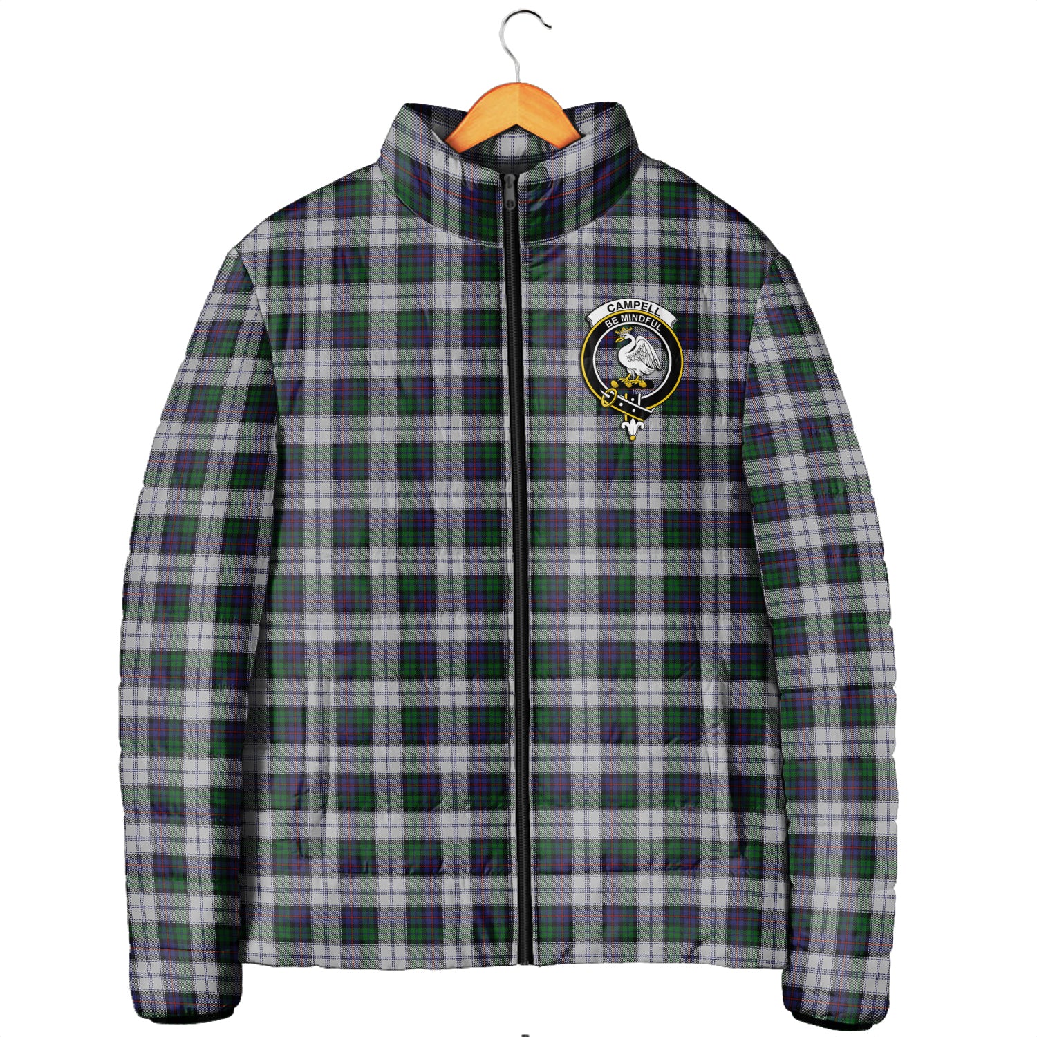 Campbell of Cawdor Dress Tartan Padded Jacket with Family Crest Men's Padded Jacket - Tartan Vibes Clothing