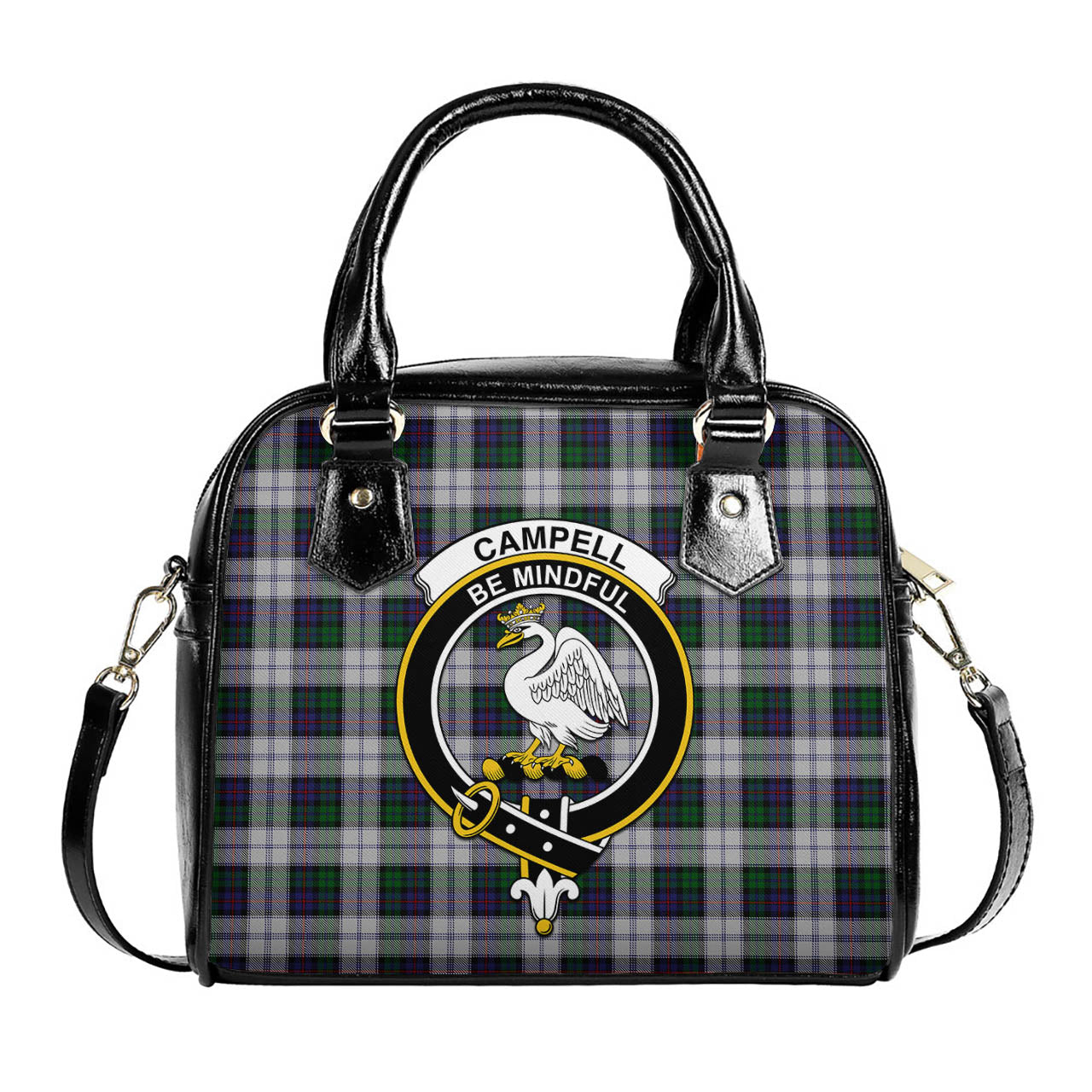 Campbell of Cawdor Dress Tartan Shoulder Handbags with Family Crest One Size 6*25*22 cm - Tartanvibesclothing