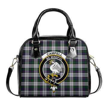 Campbell of Cawdor Dress Tartan Shoulder Handbags with Family Crest