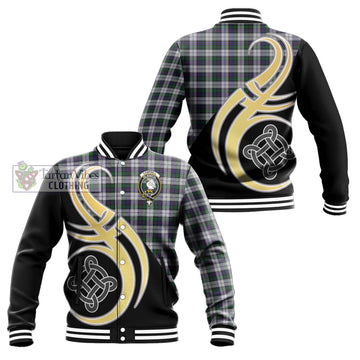 Campbell of Cawdor Dress Tartan Baseball Jacket with Family Crest and Celtic Symbol Style