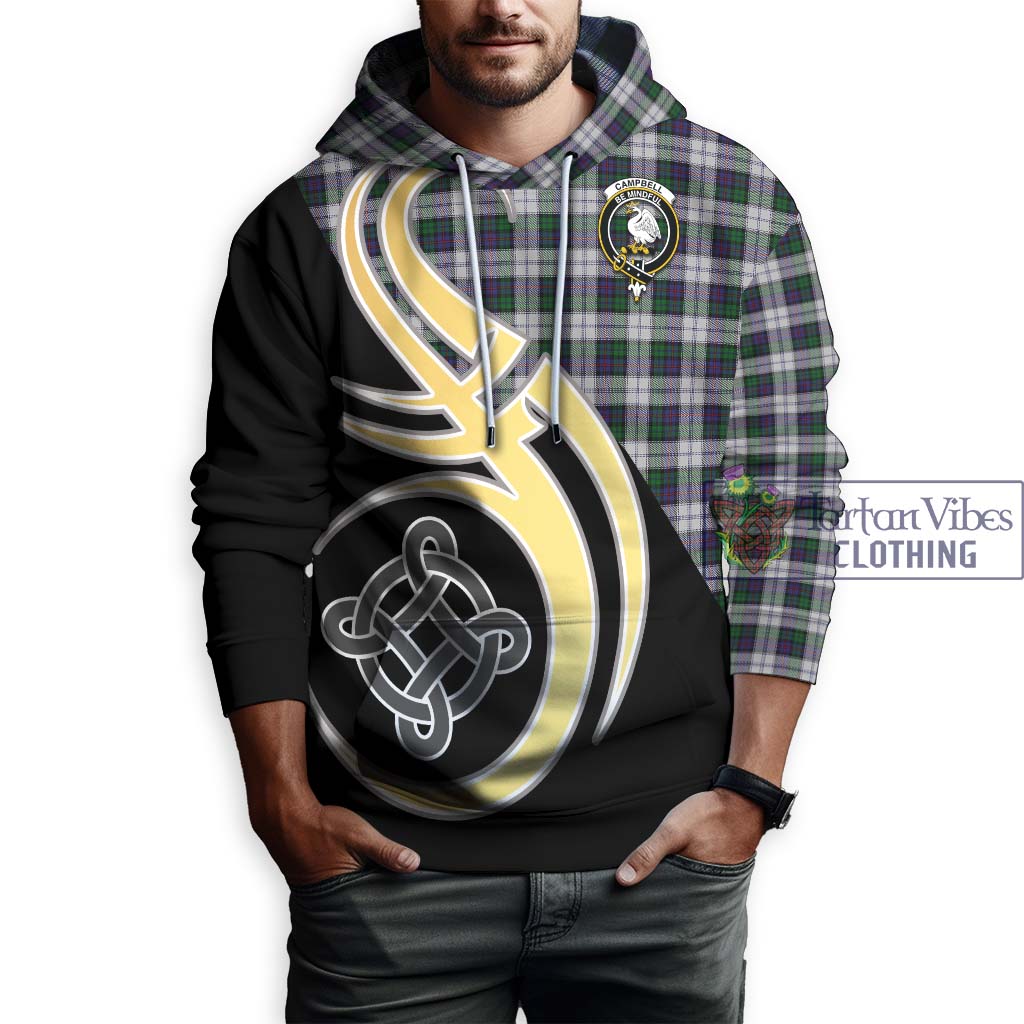 Campbell of Cawdor Dress Tartan Hoodie with Family Crest and Celtic Symbol Style Zip Hoodie - Tartan Vibes Clothing