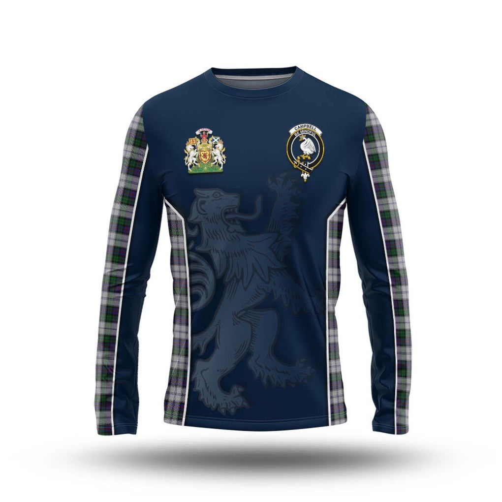 Campbell of Cawdor Dress Tartan Long Sleeve T-Shirt with Family Crest and Lion Rampant Vibes Sport Style Unisex - Tartan Vibes Clothing